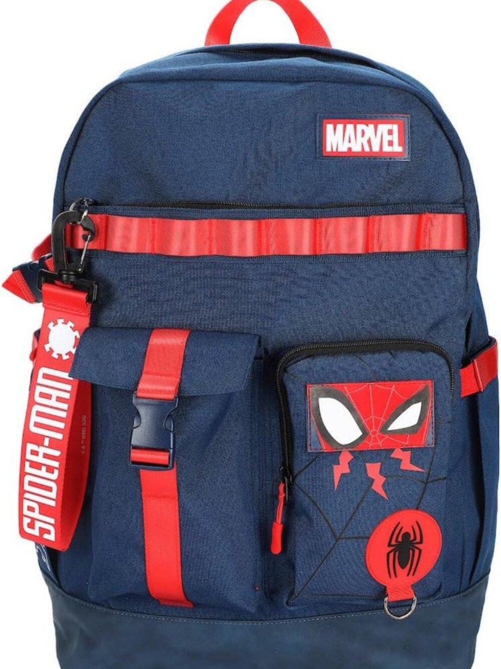 Chibi Spider-Man 18.5" Navy Backpack for Adults - Stylish & Fun Comic Bag